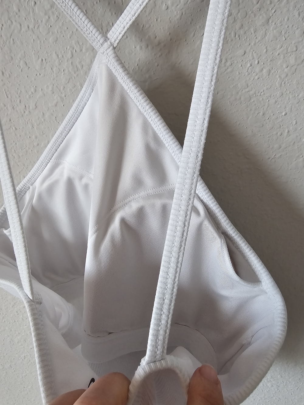 ALO Yoga White Ribbed Cross Strap Crop Top - Picture 4 of 7